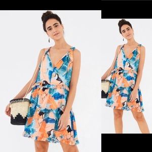 ✨FARM rio✨🌴Tropical Forest tiered mini dress🌴